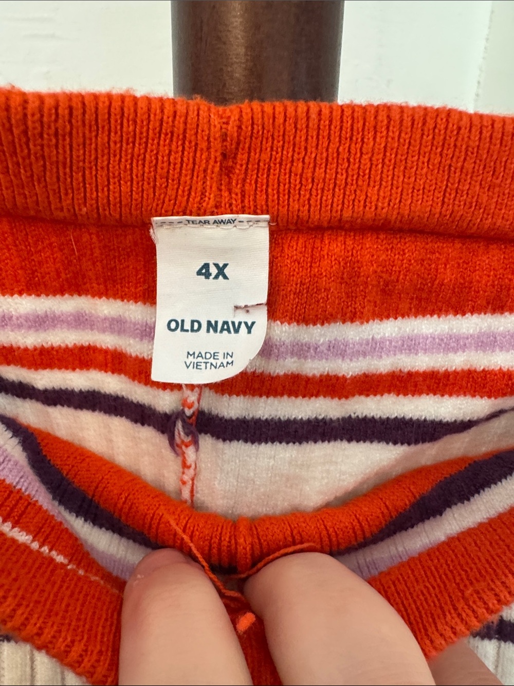 Old Navy white orange and purple striped high rise shorts size 4X - Picture 5 of 6